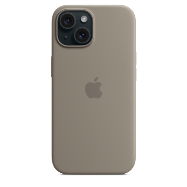 iPhone 15 Silikon Case mit MagSafe – Tonbraun