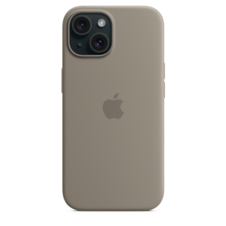 iPhone 15 Silikon Case mit MagSafe – Tonbraun