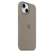 iPhone 15 Silikon Case mit MagSafe – Tonbraun