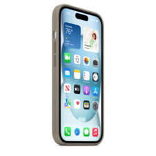 iPhone 15 Silikon Case mit MagSafe – Tonbraun