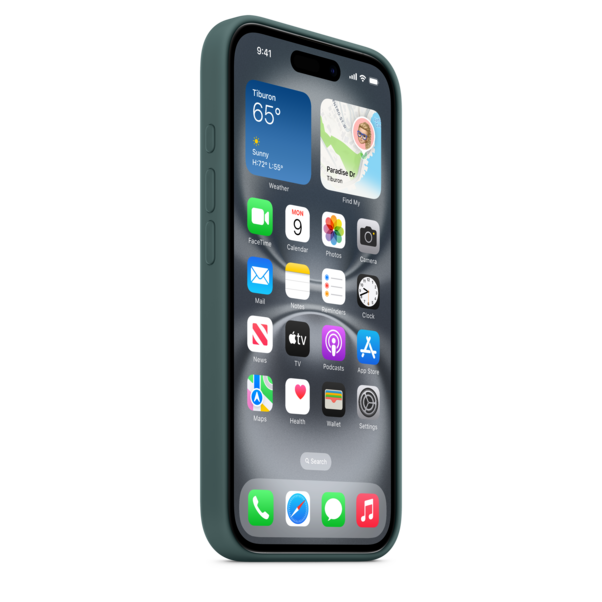 Sie sehen das Produktbild 05 von iPhone 16 Silikon Case mit MagSafe – Seegrün iPhone 16 Silikon Case mit MagSafe – Seegrün