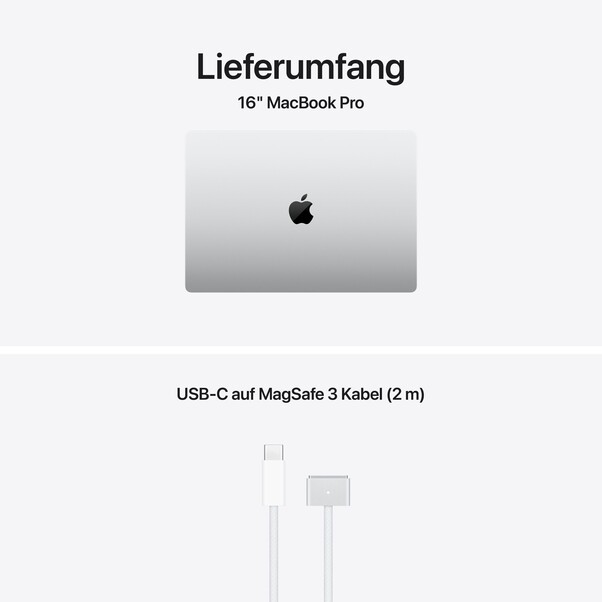 16" MacBook Pro: Apple M5 Max Chip mit 18‑Core CPU und 40‑Core GPU, 2 TB SSD - Silber