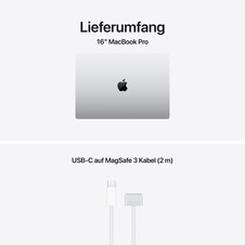 16" MacBook Pro: Apple M5 Max Chip mit 18‑Core CPU und 40‑Core GPU, 2 TB SSD - Silber