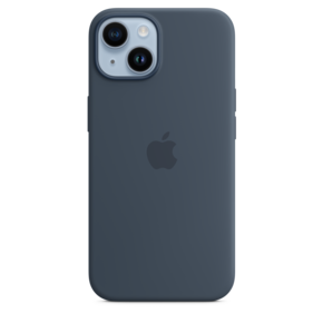 iPhone 14 Silikon Case mit MagSafe - Sturmblau