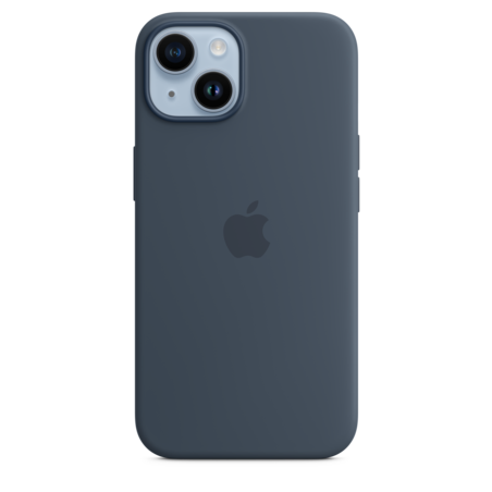 iPhone 14 Silikon Case mit MagSafe - Sturmblau