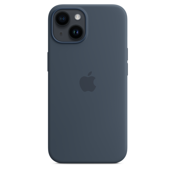 iPhone 14 Silikon Case mit MagSafe - Sturmblau