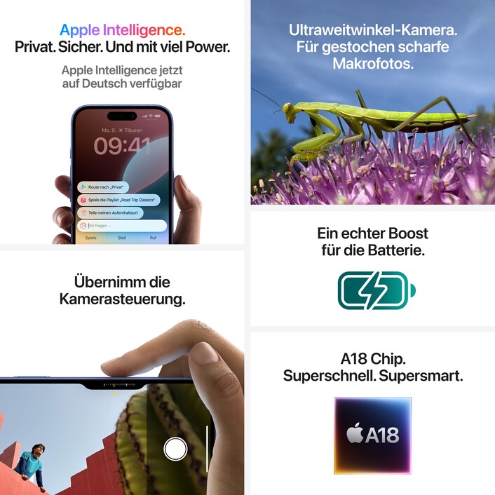 Sie sehen das Produktbild 08 von iPhone 16 Plus 128 GB Schwarz iPhone 16 Plus 128 GB Schwarz
