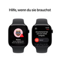 Apple Watch Series 10 GPS, 46 mm Aluminiumgehäuse Diamantschwarz, Sportarmband Schwarz ­− S/M