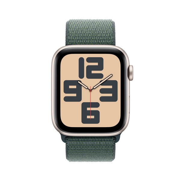Sie sehen das Produktbild 02 von Apple Watch SE GPS, 44 mm Aluminiumgehäuse Polarstern, Sport Loop Seegrün Apple Watch SE GPS, 44 mm Aluminiumgehäuse Polarstern, Sport Loop Seegrün