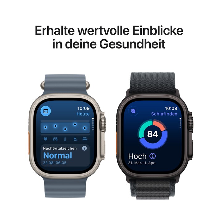 Sie sehen das Produktbild 07 von Apple Watch Ultra 3 GPS + Cellular, 49 mm Titangehäuse Natur, Trail Loop Blau/Hellblau - S/M Apple Watch Ultra 3 GPS + Cellular, 49 mm Titangehäuse Natur, Trail Loop Blau/Hellblau - S/M