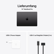 14" MacBook Pro: Apple M4 Chip mit 10‑Core CPU und 10‑Core GPU, 1 TB SSD - Space Schwarz