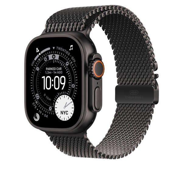 49 mm Milanaise Armband Titan Schwarz – L
