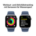 Apple Watch Series 10 GPS + Cellular, 42 mm Aluminiumgehäuse Silber, Sportarmband Denim ­−M/L