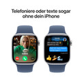 Apple Watch Series 10 GPS + Cellular, 42 mm Aluminiumgehäuse Silber, Sportarmband Denim ­−M/L