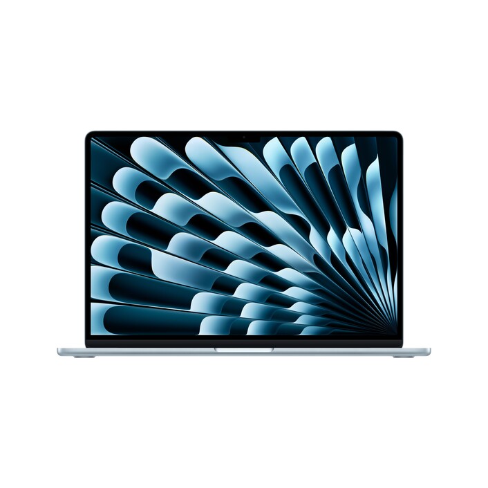 Sie sehen das Produktbild 01 von 15" MacBook Air: Apple M5 Chip mit 10‑Core CPU und 10‑Core GPU, 512 GB SSD - Himmelblau 15" MacBook Air: Apple M5 Chip mit 10‑Core CPU und 10‑Core GPU, 512 GB SSD - Himmelblau