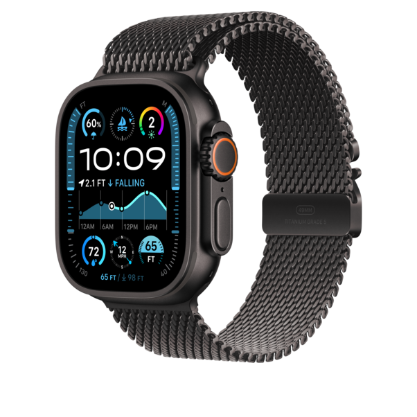Sie sehen das Produktbild 02 von 49 mm Milanaise Armband Titan Schwarz – M 49 mm Milanaise Armband Titan Schwarz – M