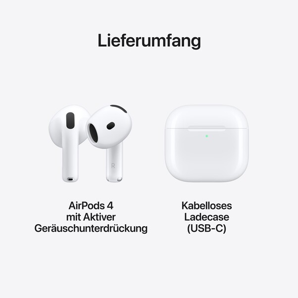 AirPods 4 mit Aktiver Geräusch­unter­drückung