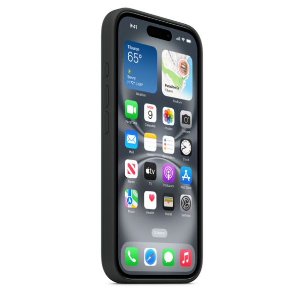 iPhone 16 Silikon Case mit MagSafe – Schwarz