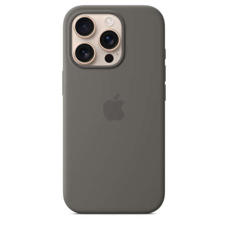 Sie sehen das Produktbild 01 von iPhone 16 Pro Silikon Case mit MagSafe – Steingrau iPhone 16 Pro Silikon Case mit MagSafe – Steingrau