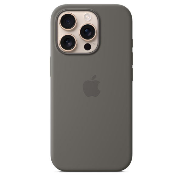 Sie sehen das Produktbild 01 von iPhone 16 Pro Silikon Case mit MagSafe – Steingrau iPhone 16 Pro Silikon Case mit MagSafe – Steingrau