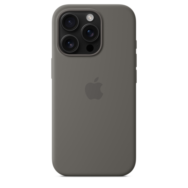 Sie sehen das Produktbild 04 von iPhone 16 Pro Silikon Case mit MagSafe – Steingrau iPhone 16 Pro Silikon Case mit MagSafe – Steingrau