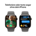 Apple Watch Series 10 GPS + Cellular, 42 mm Titangehäuse Natur, Sportarmband Steingrau ­− M/L