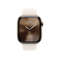 Apple Watch Series 10 GPS + Cellular, 42 mm Titangehäuse Gold, Sportarmband Polarstern ­− M/L
