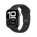 Sie sehen das Produktbild 01 von Apple Watch Series 10 GPS + Cellular, 46 mm Aluminiumgehäuse Diamantschwarz, Sportarmband Schwarz − S/M Apple Watch Series 10 GPS + Cellular, 46 mm Aluminiumgehäuse Diamantschwarz, Sportarmband Schwarz − S/M