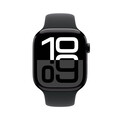 Sie sehen das Produktbild 02 von Apple Watch Series 10 GPS + Cellular, 46 mm Aluminiumgehäuse Diamantschwarz, Sportarmband Schwarz − S/M Apple Watch Series 10 GPS + Cellular, 46 mm Aluminiumgehäuse Diamantschwarz, Sportarmband Schwarz − S/M