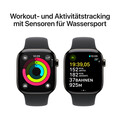 Apple Watch Series 10 GPS + Cellular, 42 mm Titangehäuse Schiefer, Sportarmband Schwarz­ − M/L