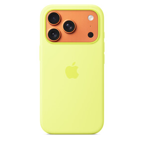 iPhone 17 Pro Silikon Case mit MagSafe - Neongelb