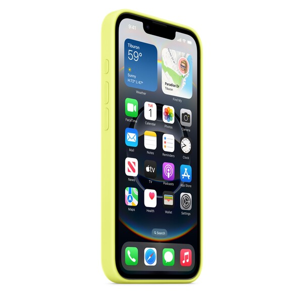 Sie sehen das Produktbild 03 von iPhone 16e Silikon Case – Neongelb iPhone 16e Silikon Case – Neongelb