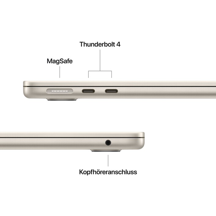 Sie sehen das Produktbild 06 von 13" MacBook Air: Apple M5 Chip mit 10‑Core CPU und 8‑Core GPU, 512 GB SSD - Polarstern 13" MacBook Air: Apple M5 Chip mit 10‑Core CPU und 8‑Core GPU, 512 GB SSD - Polarstern