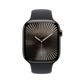Apple Watch Series 10 GPS + Cellular, 46 mm Titangehäuse Schiefer, Sportarmband Schwarz ­−M/L