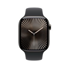 Apple Watch Series 10 GPS + Cellular, 46 mm Titangehäuse Schiefer, Sportarmband Schwarz ­−M/L
