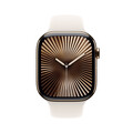 Apple Watch Series 10 GPS + Cellular, 46 mm Titangehäuse Gold, Sportarmband Polarstern ­− M/L