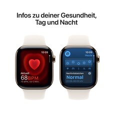 Apple Watch Series 10 GPS + Cellular, 46 mm Titangehäuse Gold, Sportarmband Polarstern ­− M/L