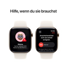 Apple Watch Series 10 GPS + Cellular, 46 mm Titangehäuse Gold, Sportarmband Polarstern ­− M/L