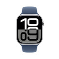 Apple Watch Series 10 GPS, 46 mm Aluminiumgehäuse Silber, Sportarmband Denim ­− M/L