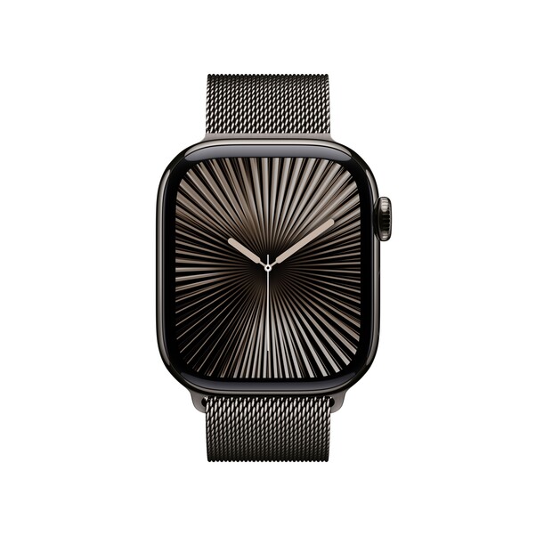 Apple Watch Series 10 GPS + Cellular, 42 mm Titangehäuse Schiefer, Milanaise Armband Schiefer