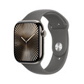 Apple Watch Series 10 GPS + Cellular, 46 mm Titangehäuse Natur, Sportarmband Steingrau ­− M/L