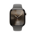Apple Watch Series 10 GPS + Cellular, 46 mm Titangehäuse Natur, Sportarmband Steingrau ­− M/L