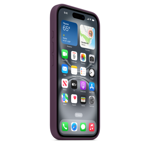 Sie sehen das Produktbild 05 von iPhone 16 Silikon Case mit MagSafe – Pflaume iPhone 16 Silikon Case mit MagSafe – Pflaume