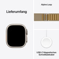 Apple Watch Ultra 2 GPS + Cellular, 49 mm Titangehäuse Natur, Alpine Loop Mandel – Medium