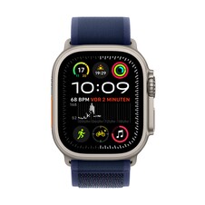 Apple Watch Ultra 2 GPS + Cellular, 49 mm Titangehäuse Natur, Trail Loop Blau – S/M