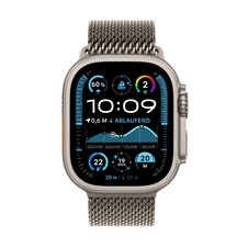 Sie sehen das Produktbild 02 von Apple Watch Ultra 2 GPS + Cellular, 49 mm Titangehäuse Natur, Milanaise Armband Titan Natur – M Apple Watch Ultra 2 GPS + Cellular, 49 mm Titangehäuse Natur, Milanaise Armband Titan Natur – M